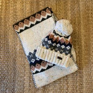 Never worn Barbour Scarf + Hat set